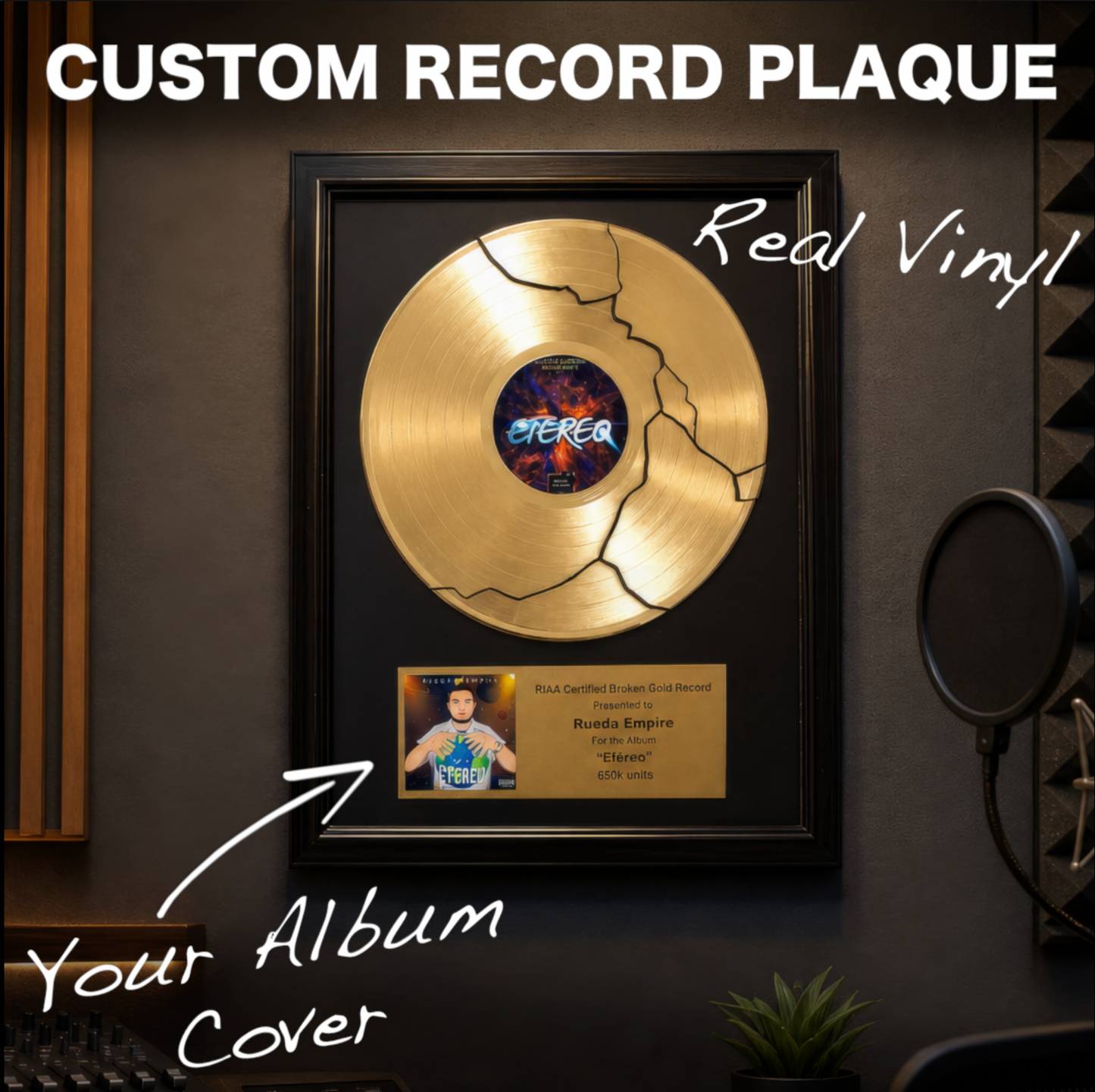 CUSTOM GOLD RECORD WALL PLAQUE
